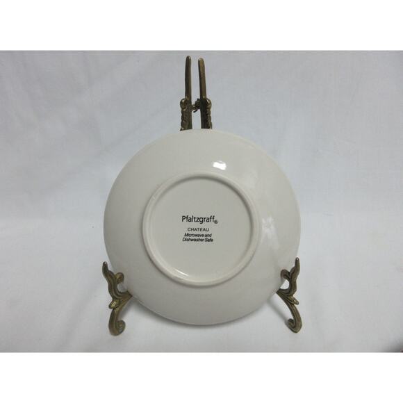 Pfaltzgraff Chateau Round Brown Rim 6" Embossed Ceramic Plates Set of 4 - Picture 5 of 6